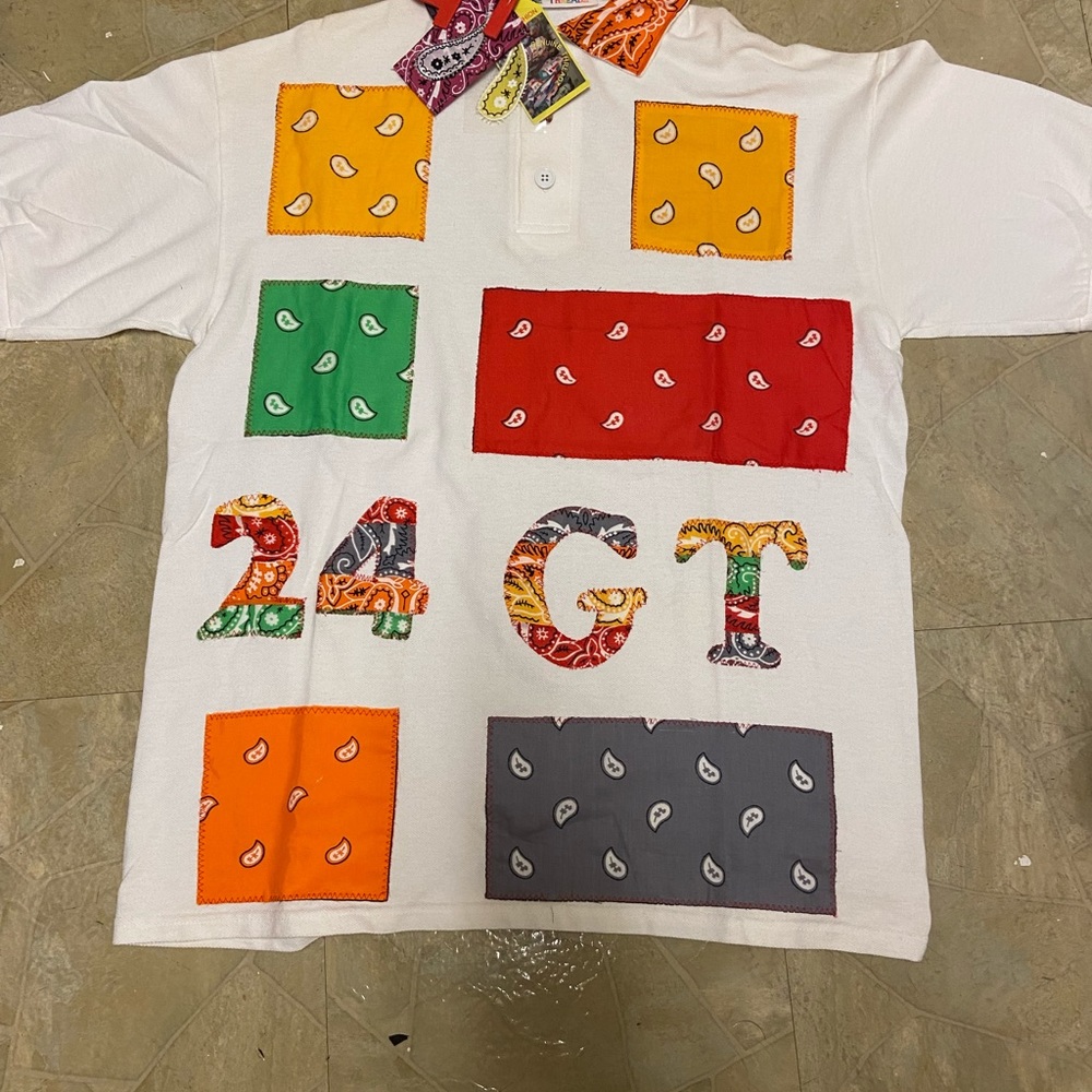 GENUINE THREADZ M L XL WHITE POLO ORANGE GREY RED GREEN BANDANNA
